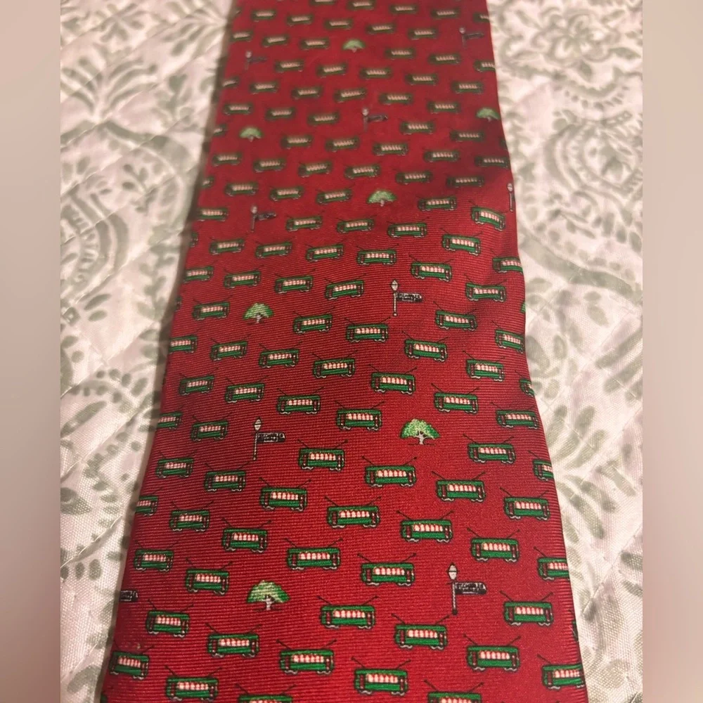 Nola couture Streetcar Raspberry Red men’s tie preowned - Picture 2 of 10